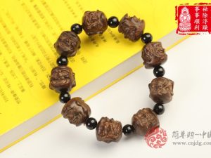 罗汉护法天然黑檀木驱邪招财手串